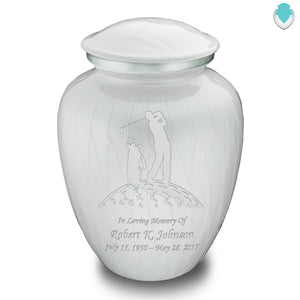 Adult Embrace Pearl White Golf Cremation Urn