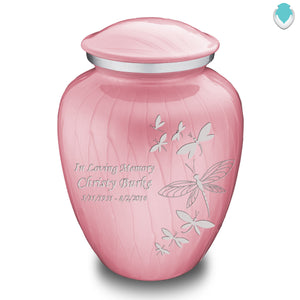 Adult Embrace Pearl Pink Dragonflies Cremation Urn