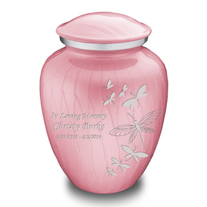 Adult Embrace Pearl Pink Dragonflies Cremation Urn