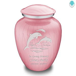 Adult Embrace Pearl Light Pink Dolphin Cremation Urn