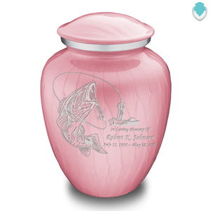 Adult Embrace Pearl Light Pink Fishing Cremation Urn