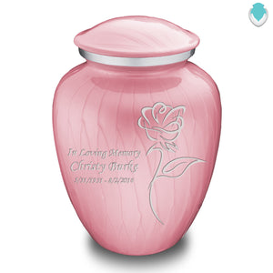 Adult Embrace Pearl Light Pink Rose Cremation Urn