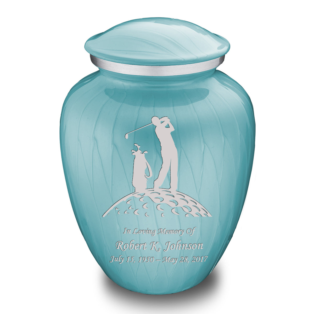 Adult Embrace Pearl Light Blue Golf Cremation Urn