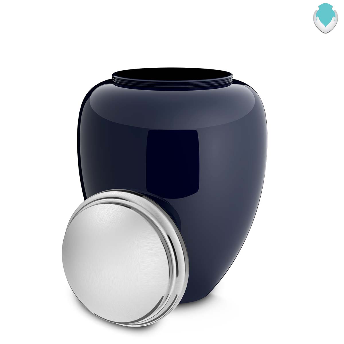 Adult Tribute Navy & Brushed Pewter Butterfly Cremation Urn