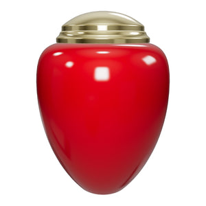 Adult Tribute Red & Shiny Brass Motorcycle Cremation Urn