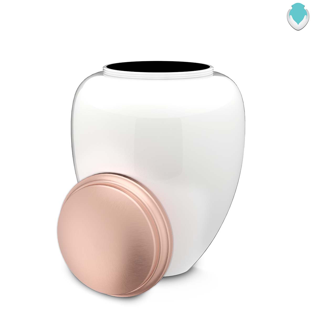 Adult Tribute White & Rose Gold Motorcycle Cremation Urn