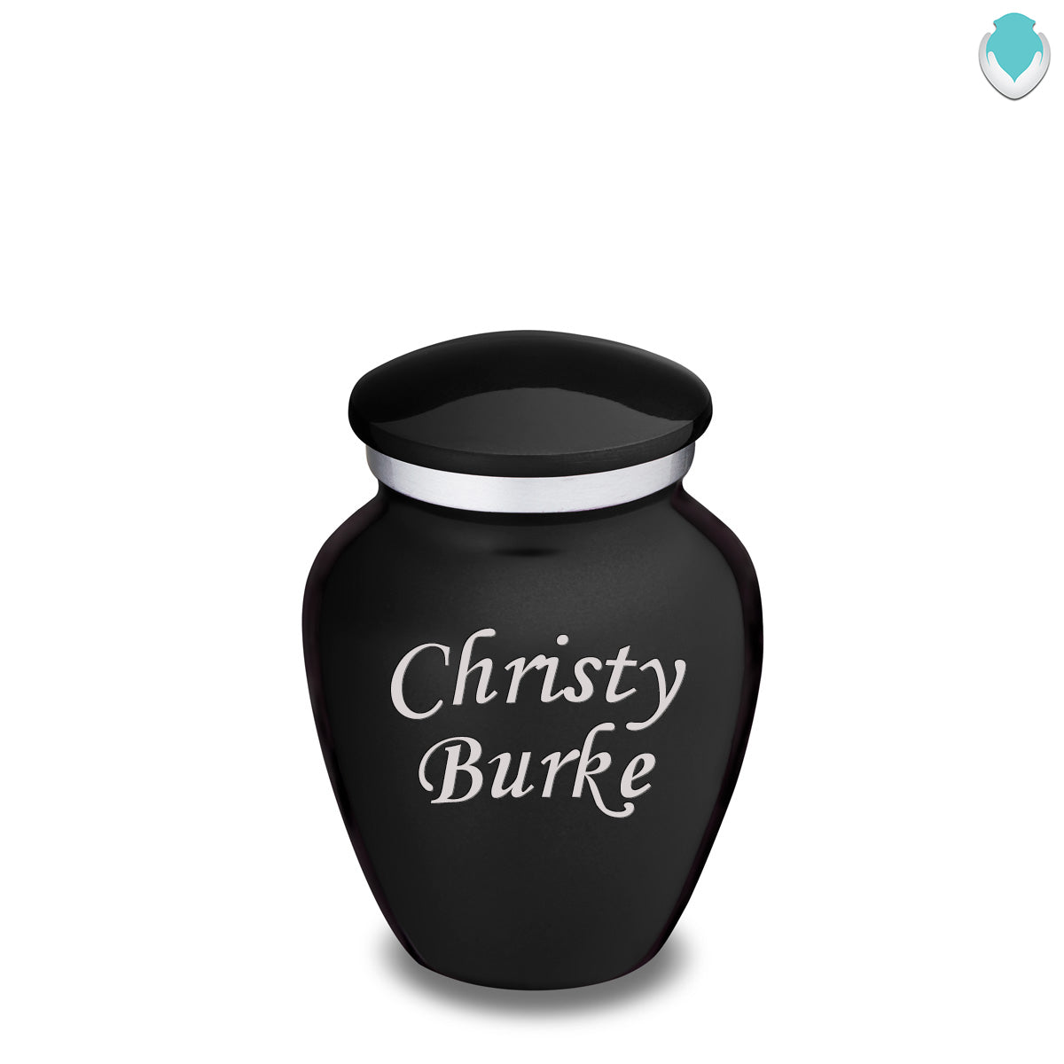 Keepsake Embrace Black Custom Engraved Cremation Urn