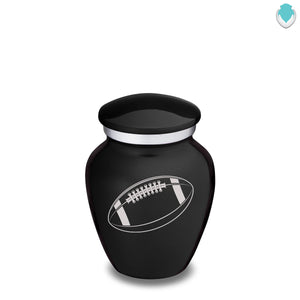 Keepsake Embrace Black Football Cremation Urn
