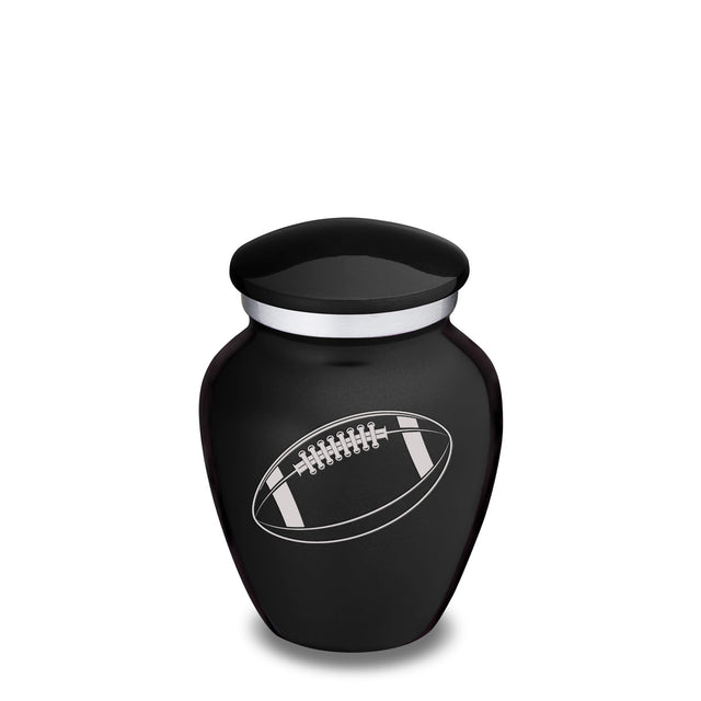 Keepsake Embrace Black Football Cremation Urn