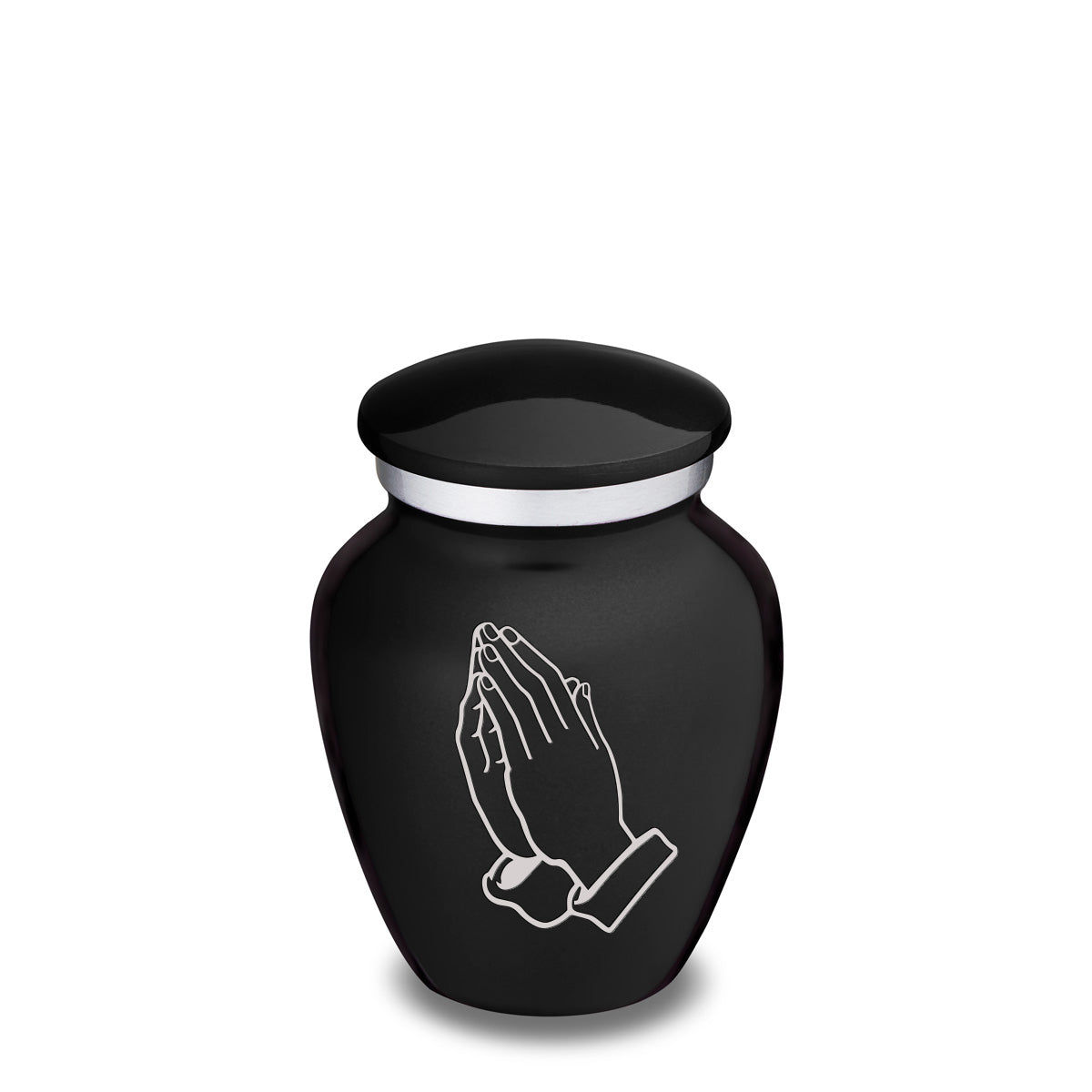 Keepsake Embrace Black Praying Hands Cremation Urn