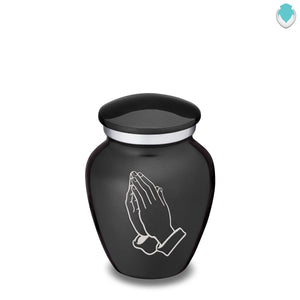 Keepsake Embrace Charcoal Praying Hands Cremation Urn