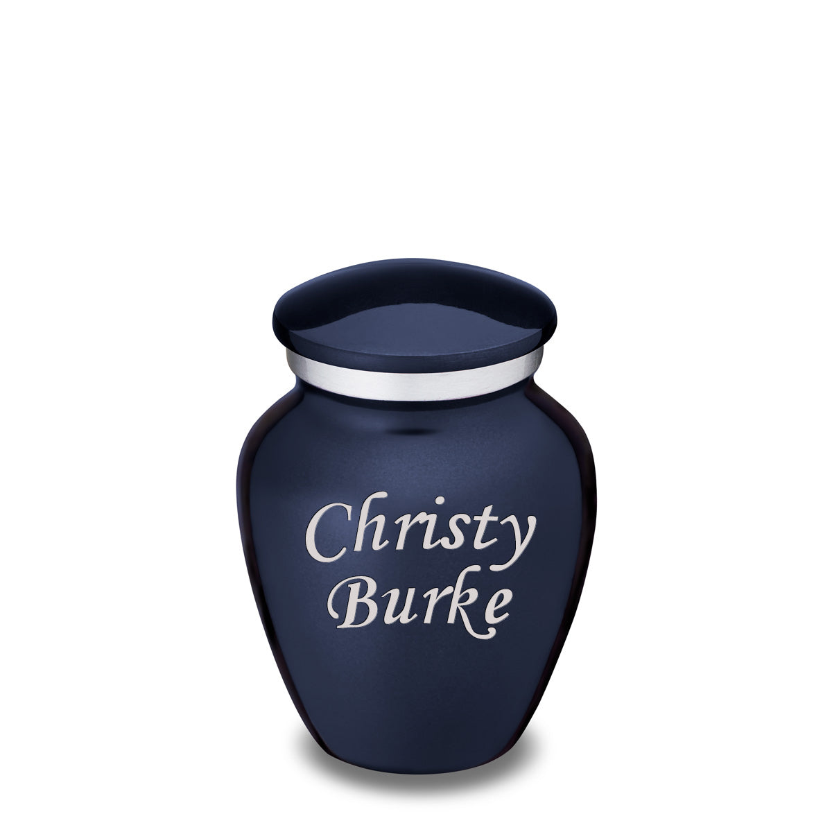 Keepsake Embrace Cobalt Blue Custom Engraved Cremation Urn