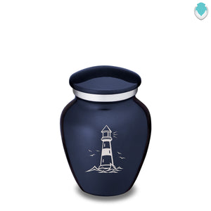 Keepsake Embrace Cobalt Blue Lighthouse Cremation Urn