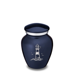 Keepsake Embrace Cobalt Blue Lighthouse Cremation Urn