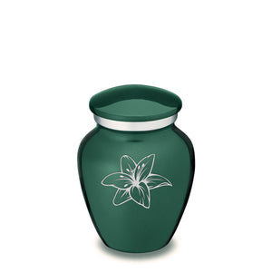 Keepsake Embrace Green Lily Cremation Urn