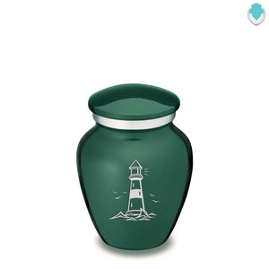 Keepsake Embrace Green Lighthouse Cremation Urn