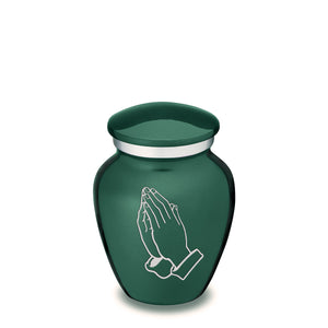 Keepsake Embrace Green Praying Hands Cremation Urn