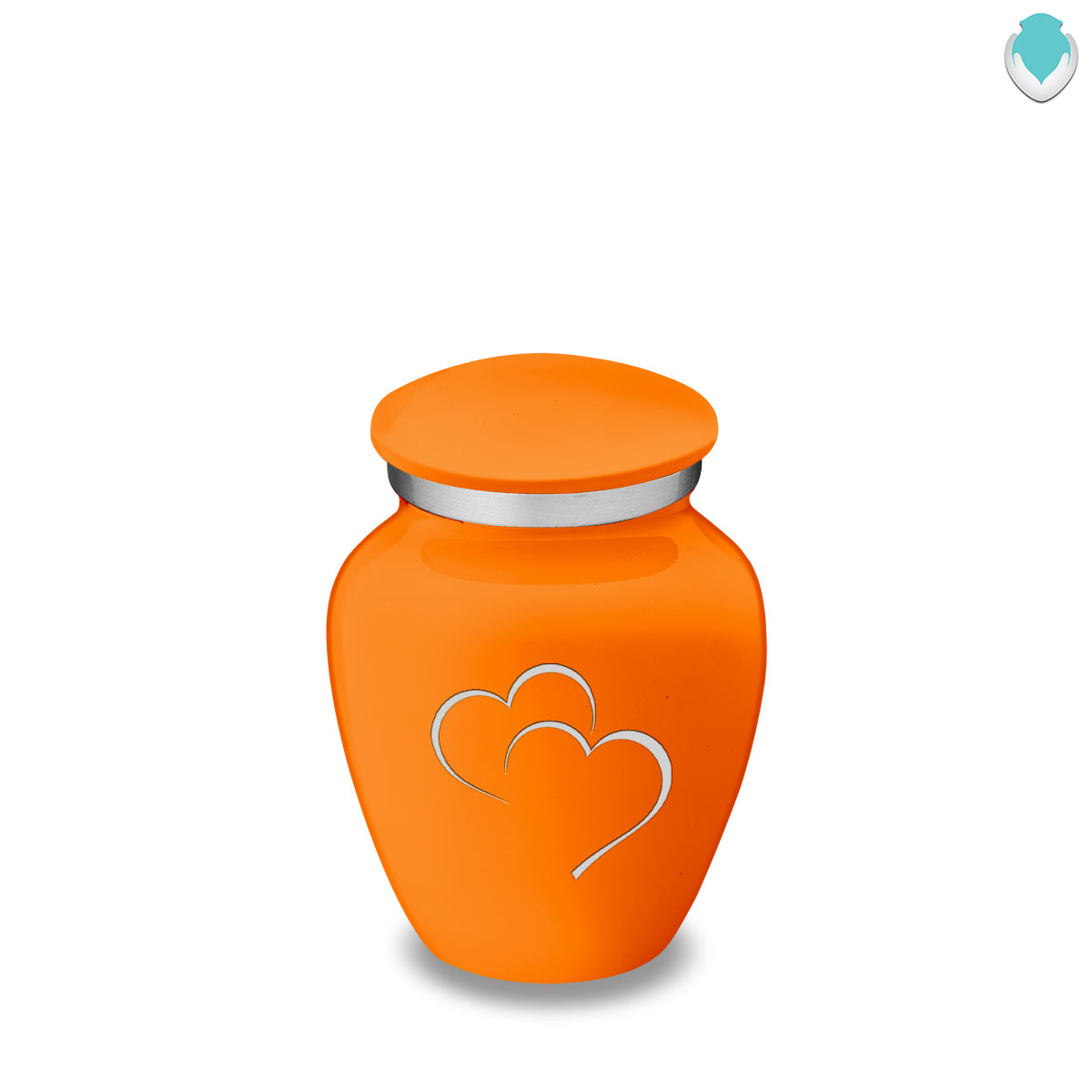 Keepsake Embrace Burnt Orange Hearts Cremation Urn