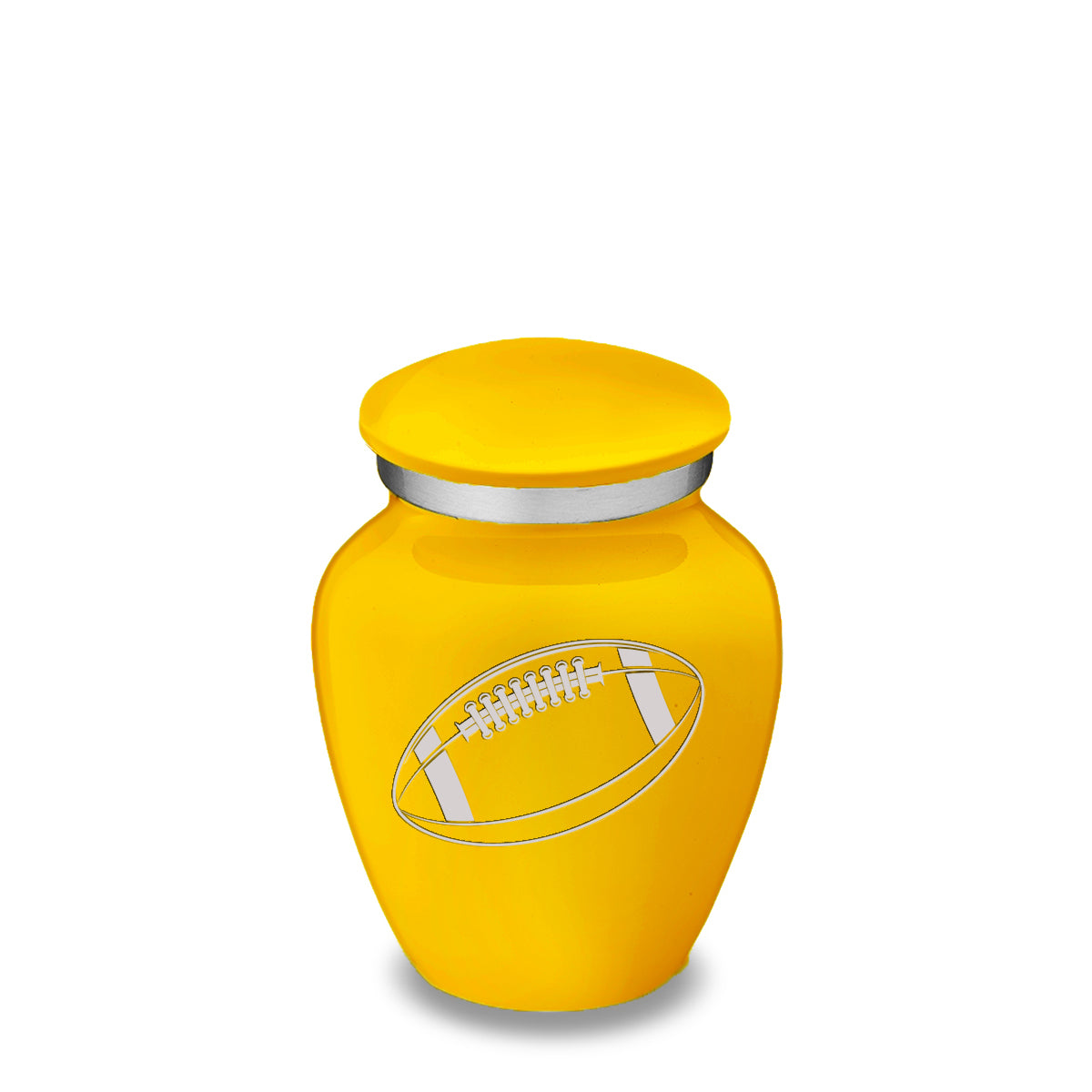 Keepsake Embrace Yellow Football Cremation Urn