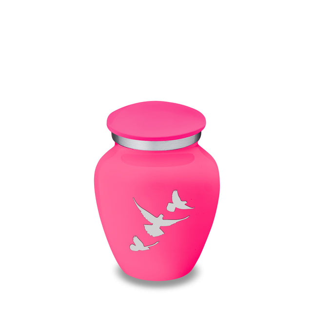 Keepsake Embrace Bright Pink Doves Cremation Urn