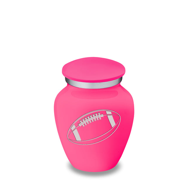 Keepsake Embrace Bright Pink Football Cremation Urn