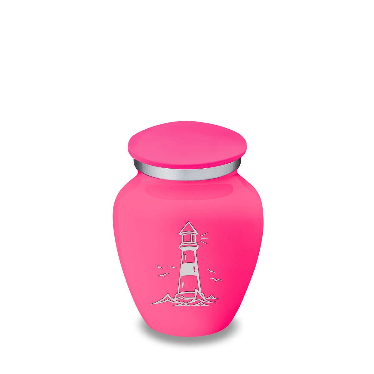 Keepsake Embrace Bright Pink Lighthouse Cremation Urn