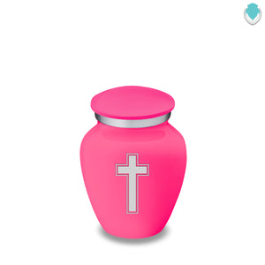 Keepsake Embrace Bright Pink Simple Cross Cremation Urn