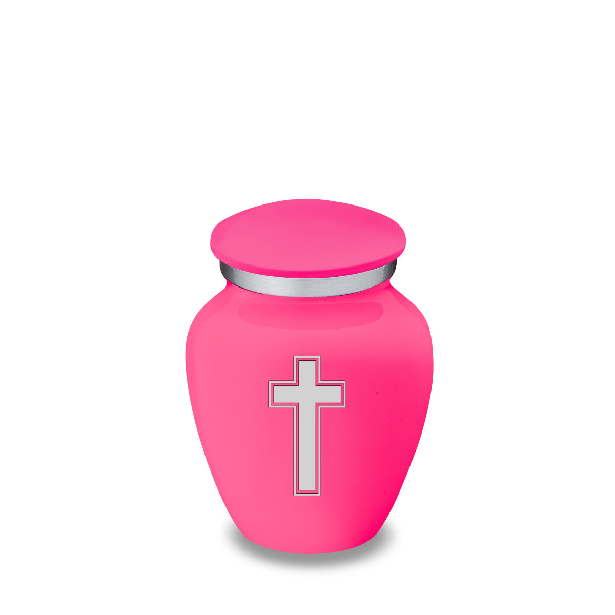 Keepsake Embrace Bright Pink Simple Cross Cremation Urn