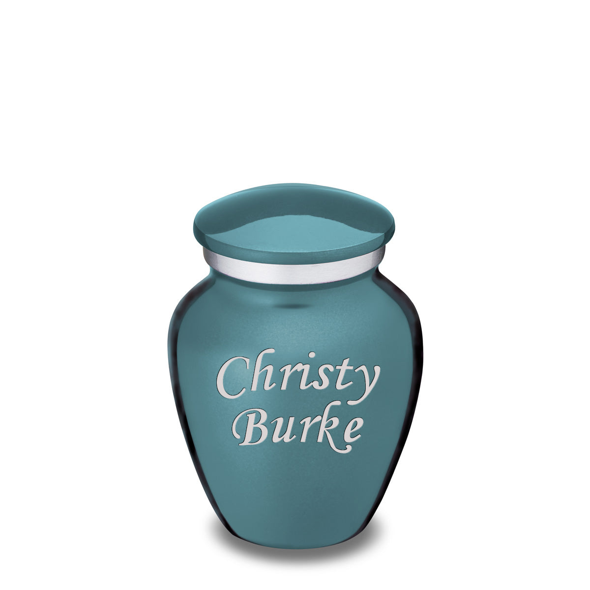 Keepsake Embrace Teal Custom Engraved Cremation Urn