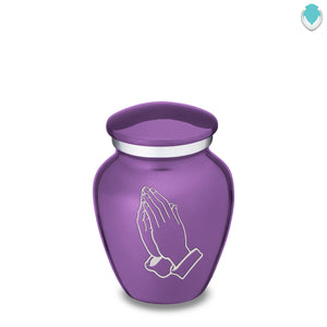 Keepsake Embrace Purple Praying Hands Cremation Urn