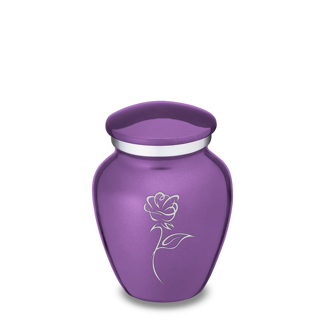 Keepsake Embrace Purple Rose Cremation Urn