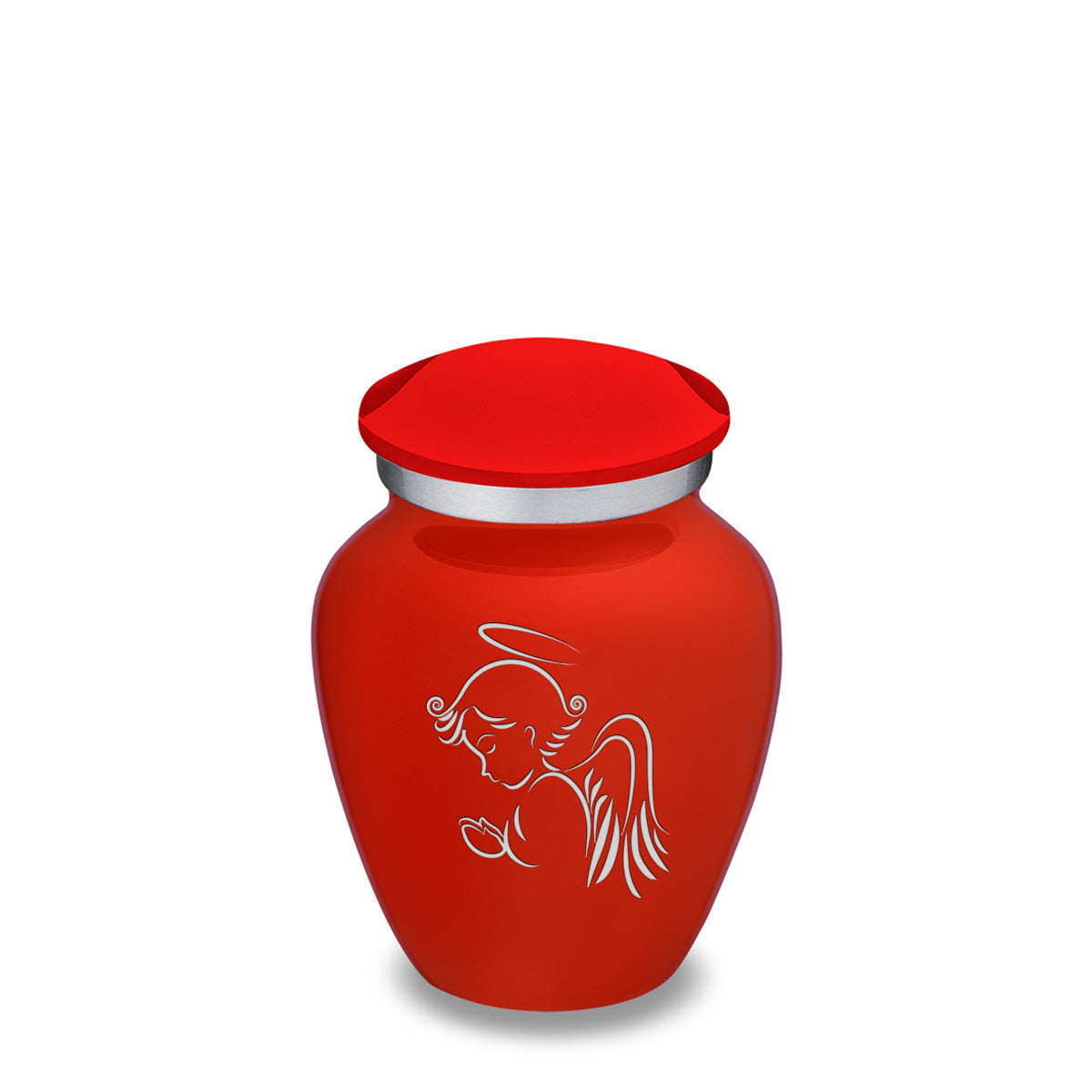 Keepsake Embrace Bright Red Angel Cremation Urn