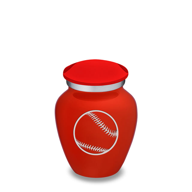 Keepsake Embrace Bright Red Baseball Cremation Urn