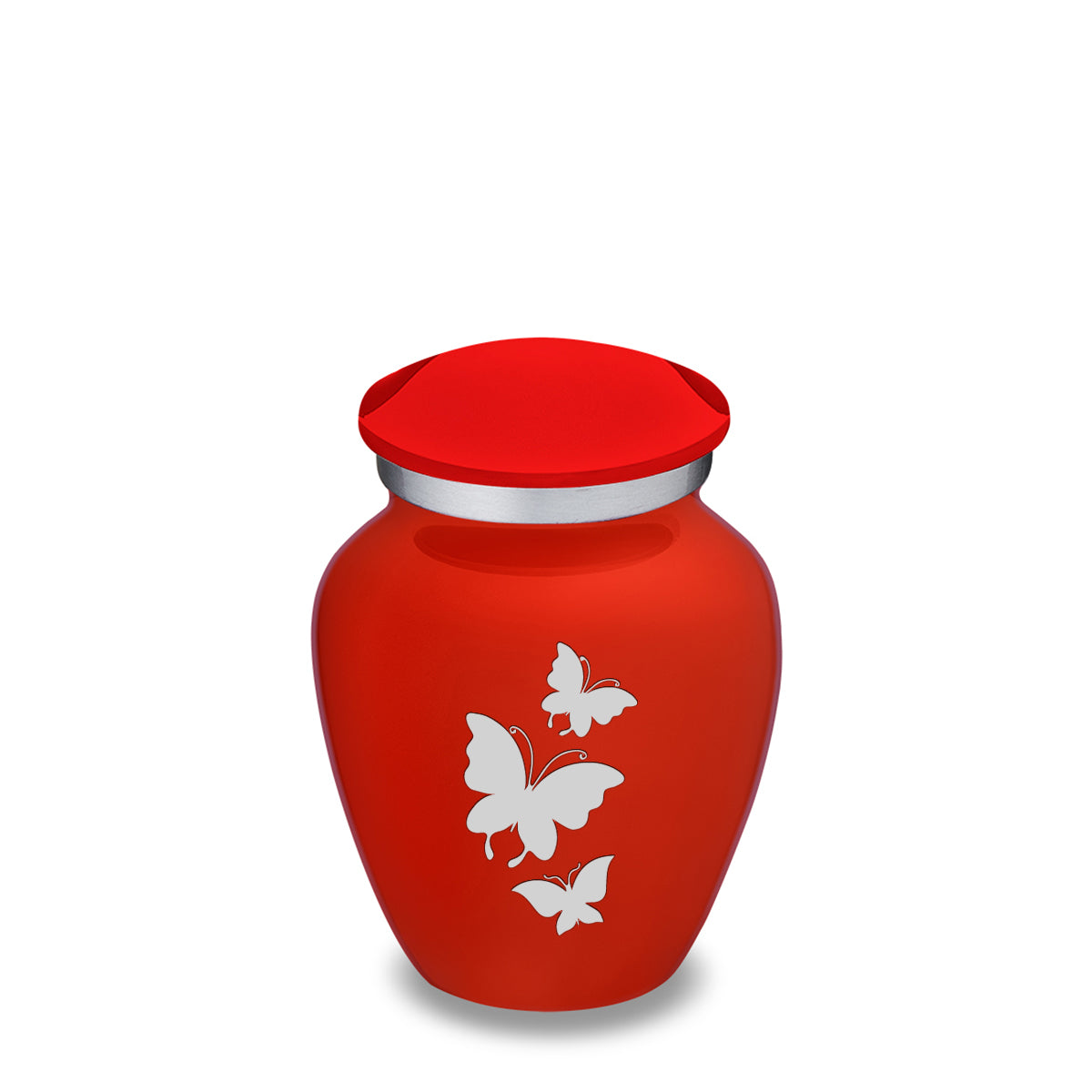 Keepsake Embrace Bright Red Butterflies Cremation Urn