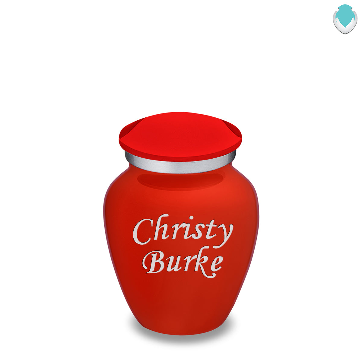 Keepsake Embrace Bright Red Custom Engraved Cremation Urn