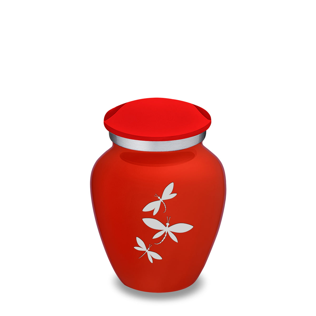 Keepsake Embrace Bright Red Dragonflies Cremation Urn