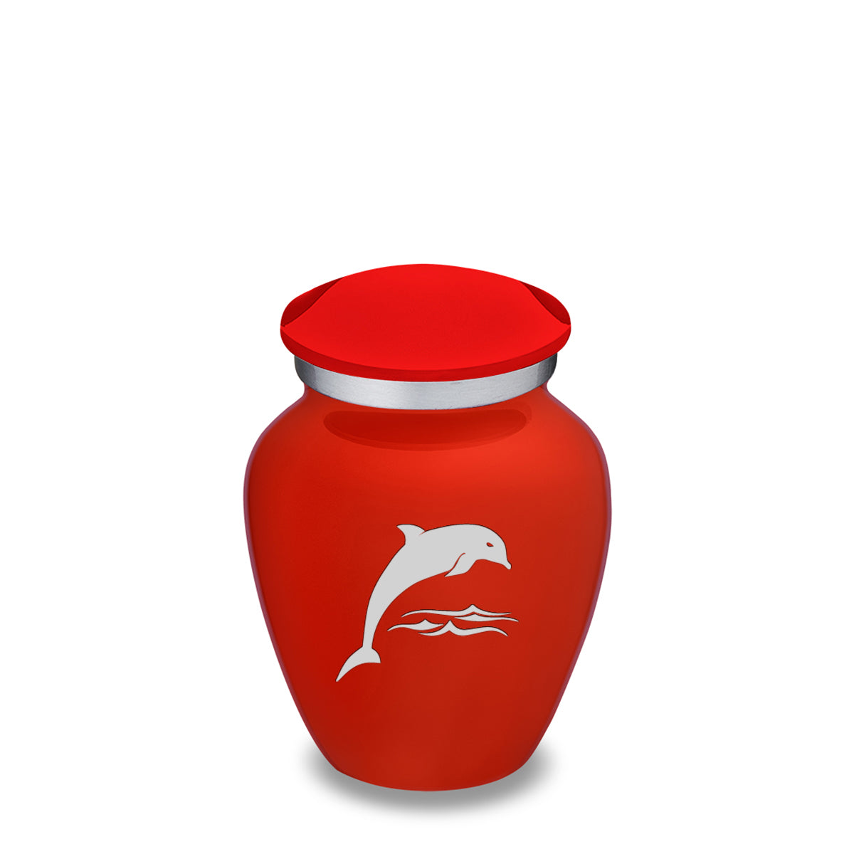 Keepsake Embrace Bright Red Dolphin Cremation Urn