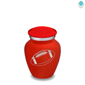Keepsake Embrace Bright Red Football Cremation Urn