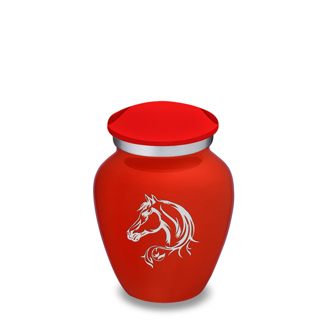 Keepsake Embrace Bright Red Horse Cremation Urn