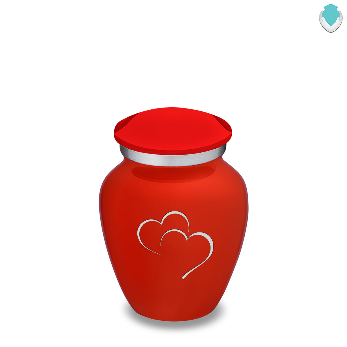 Keepsake Embrace Bright Red Hearts Cremation Urn