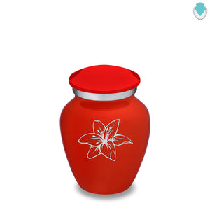 Keepsake Embrace Bright Red Lily Cremation Urn