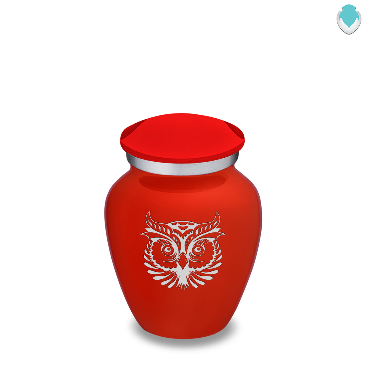 Keepsake Embrace Bright Red Owl Cremation Urn
