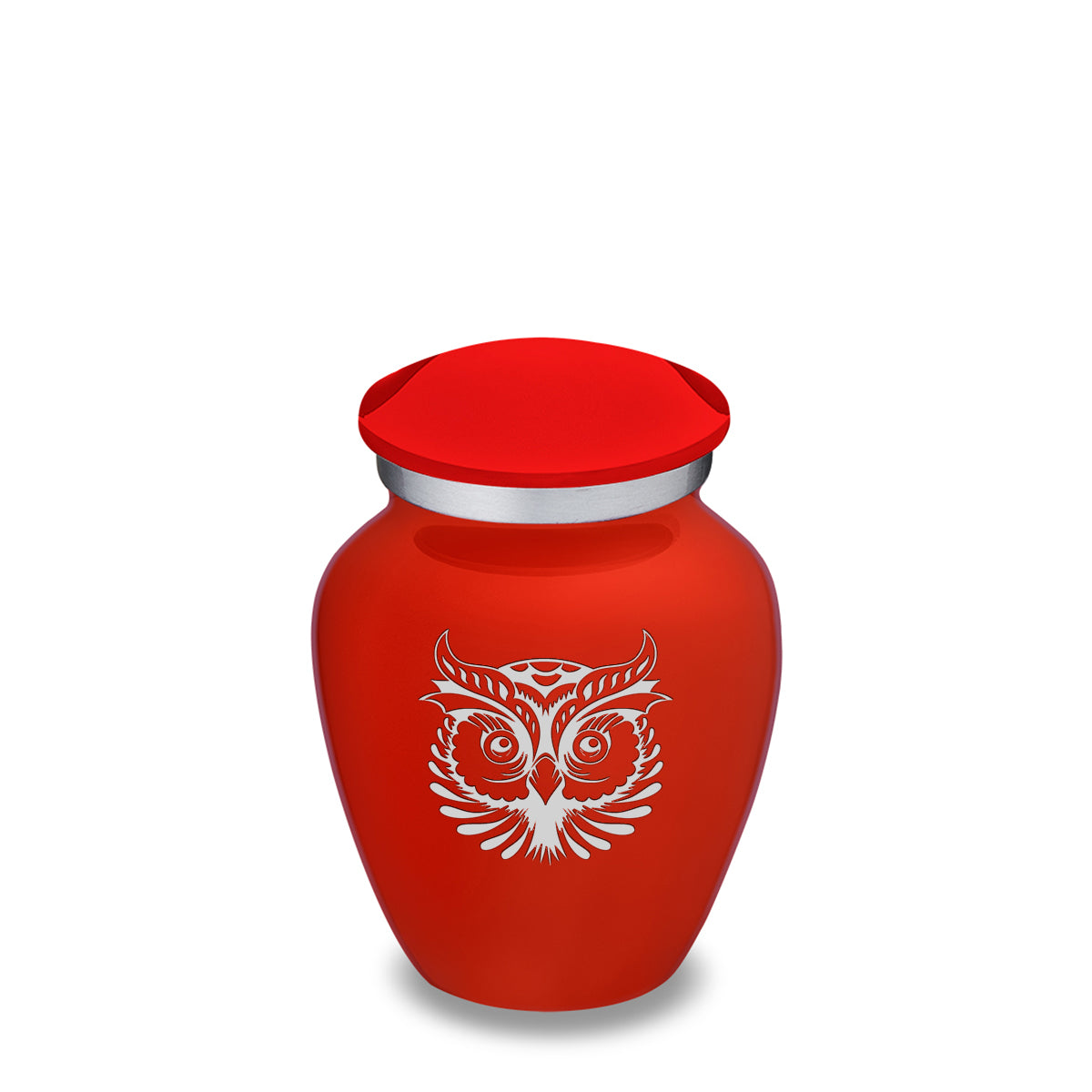 Keepsake Embrace Bright Red Owl Cremation Urn