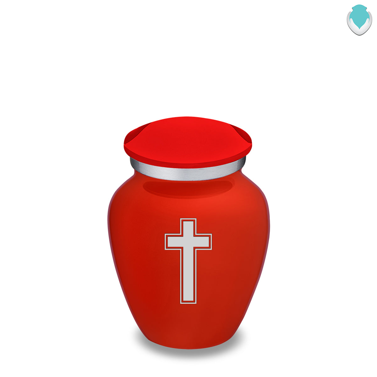 Keepsake Embrace Bright Red Simple Cross Cremation Urn