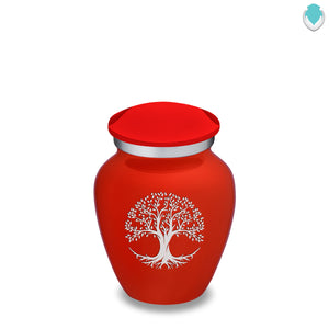Keepsake Embrace Bright Red Tree of Life Cremation Urn
