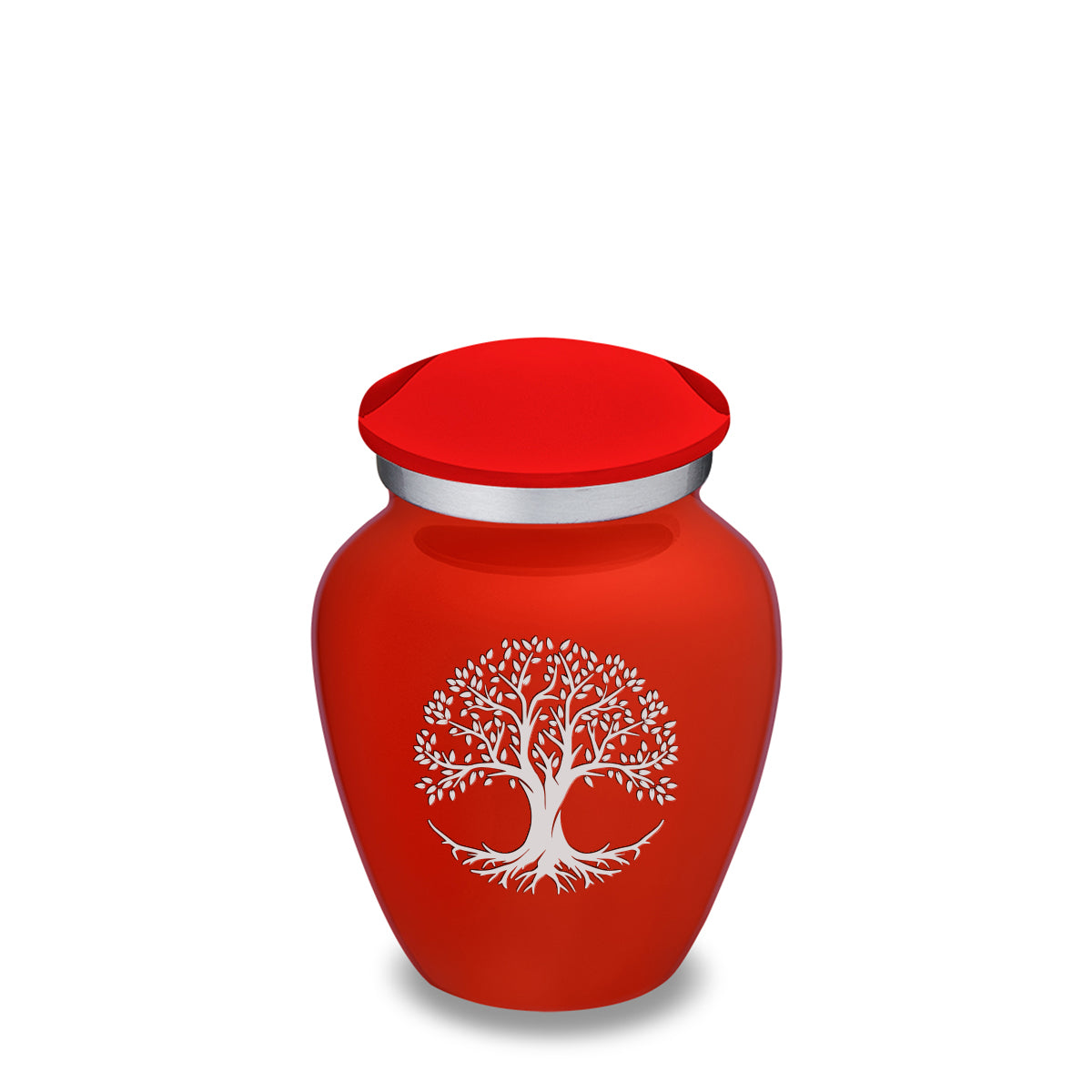 Keepsake Embrace Bright Red Tree of Life Cremation Urn