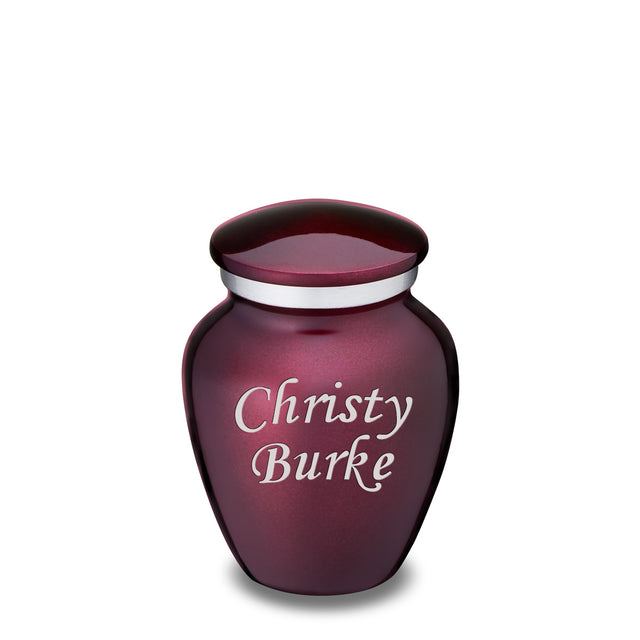 Keepsake Embrace Cherry Purple Custom Engraved Cremation Urn