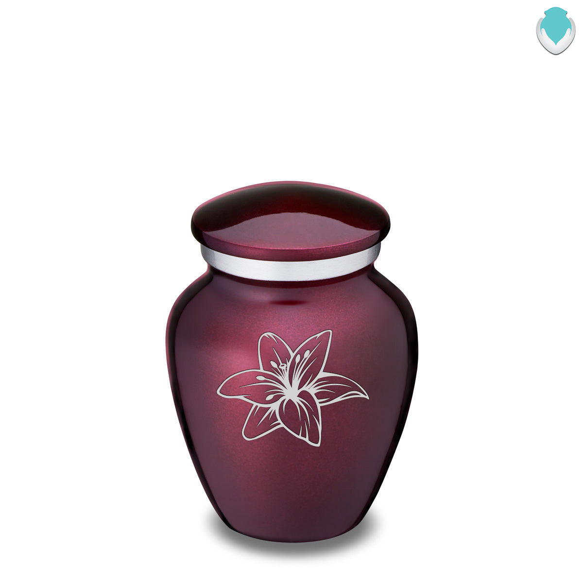 Keepsake Embrace Cherry Purple Lily Cremation Urn