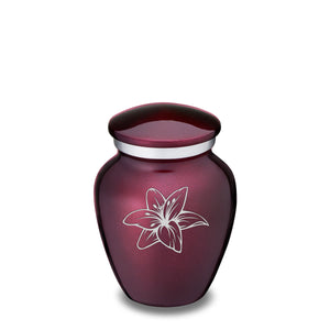 Keepsake Embrace Cherry Purple Lily Cremation Urn