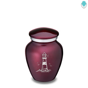 Keepsake Embrace Cherry Purple Lighthouse Cremation Urn